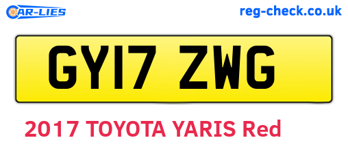 GY17ZWG are the vehicle registration plates.