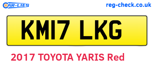 KM17LKG are the vehicle registration plates.