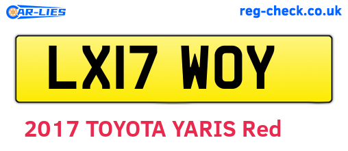 LX17WOY are the vehicle registration plates.