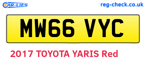 MW66VYC are the vehicle registration plates.