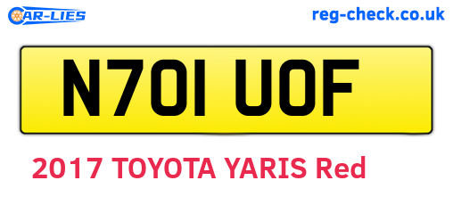 N701UOF are the vehicle registration plates.