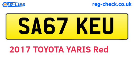 SA67KEU are the vehicle registration plates.