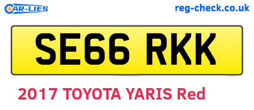 SE66RKK are the vehicle registration plates.