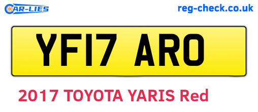 YF17ARO are the vehicle registration plates.