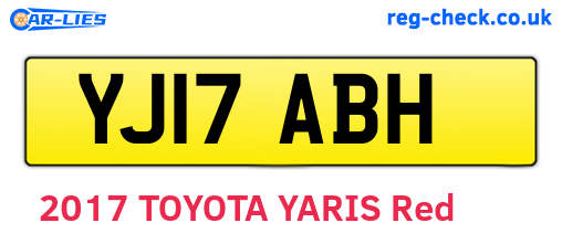YJ17ABH are the vehicle registration plates.