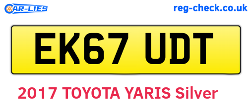 EK67UDT are the vehicle registration plates.