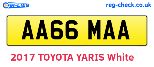 AA66MAA are the vehicle registration plates.