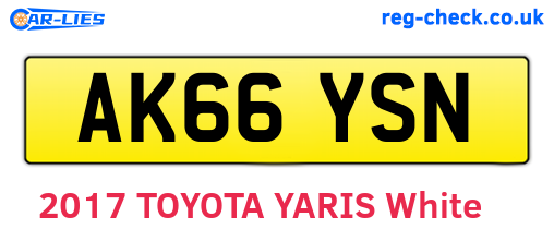 AK66YSN are the vehicle registration plates.