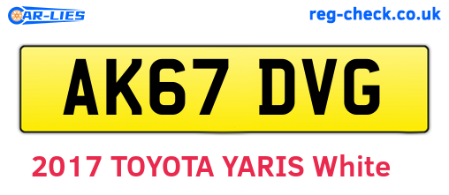 AK67DVG are the vehicle registration plates.