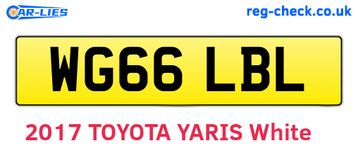 WG66LBL are the vehicle registration plates.