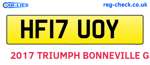 HF17UOY are the vehicle registration plates.