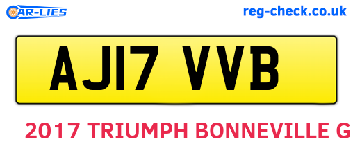 AJ17VVB are the vehicle registration plates.