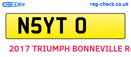N5YTO are the vehicle registration plates.
