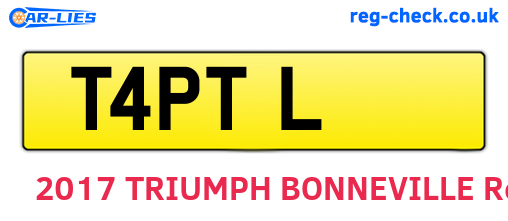 T4PTL are the vehicle registration plates.