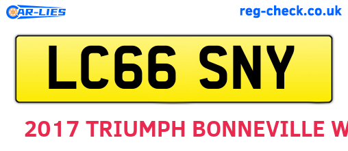 LC66SNY are the vehicle registration plates.