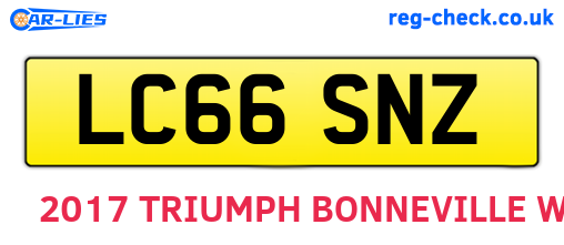 LC66SNZ are the vehicle registration plates.