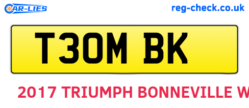 T30MBK are the vehicle registration plates.