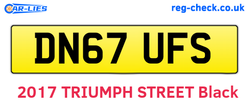 DN67UFS are the vehicle registration plates.
