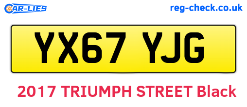 YX67YJG are the vehicle registration plates.