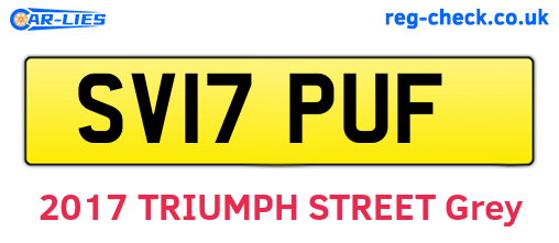 SV17PUF are the vehicle registration plates.