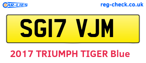 SG17VJM are the vehicle registration plates.