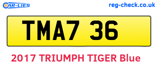 TMA736 are the vehicle registration plates.