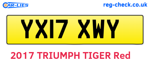 YX17XWY are the vehicle registration plates.