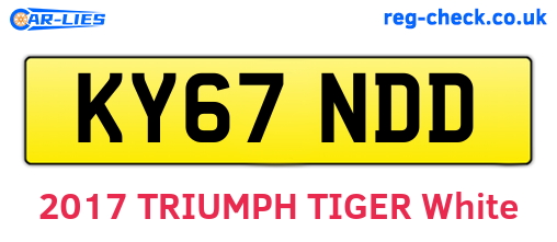 KY67NDD are the vehicle registration plates.