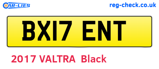 BX17ENT are the vehicle registration plates.