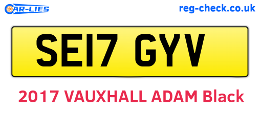 SE17GYV are the vehicle registration plates.