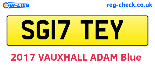 SG17TEY are the vehicle registration plates.