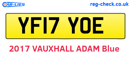 YF17YOE are the vehicle registration plates.