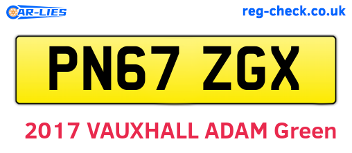 PN67ZGX are the vehicle registration plates.