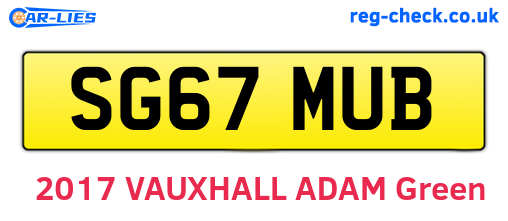 SG67MUB are the vehicle registration plates.