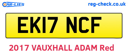 EK17NCF are the vehicle registration plates.