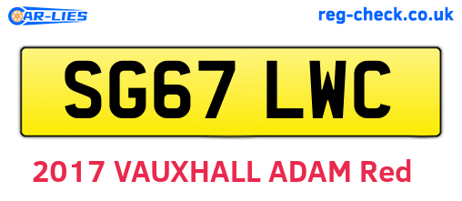 SG67LWC are the vehicle registration plates.