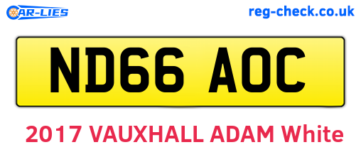 ND66AOC are the vehicle registration plates.