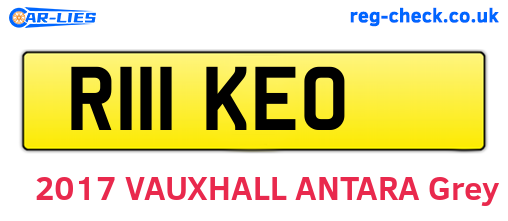 R111KEO are the vehicle registration plates.