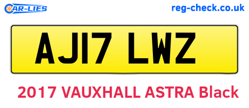AJ17LWZ are the vehicle registration plates.
