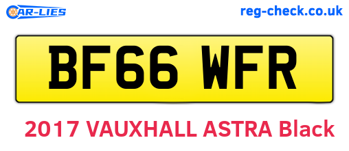BF66WFR are the vehicle registration plates.
