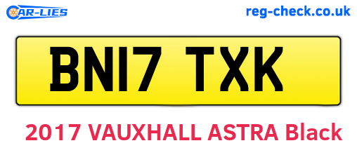 BN17TXK are the vehicle registration plates.