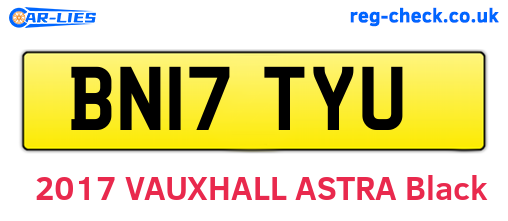 BN17TYU are the vehicle registration plates.