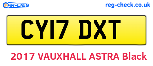 CY17DXT are the vehicle registration plates.