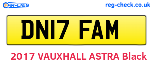 DN17FAM are the vehicle registration plates.