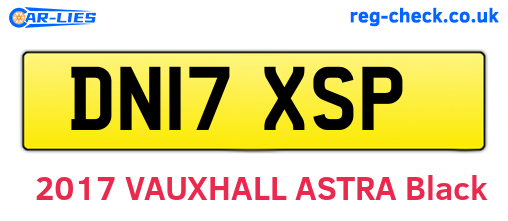 DN17XSP are the vehicle registration plates.