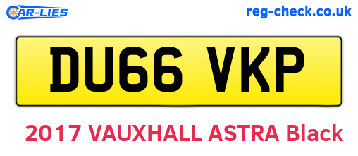 DU66VKP are the vehicle registration plates.