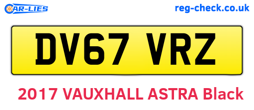 DV67VRZ are the vehicle registration plates.