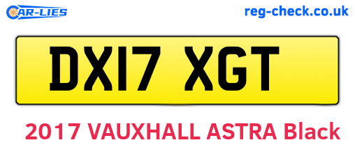 DX17XGT are the vehicle registration plates.