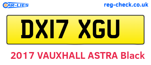 DX17XGU are the vehicle registration plates.