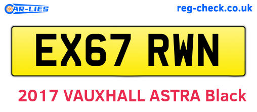 EX67RWN are the vehicle registration plates.